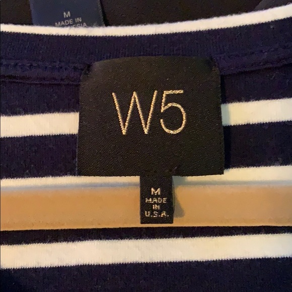 W5   cute navy/white stripe pullover top - Picture 4 of 5